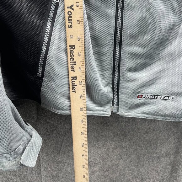 First Gear Motorcycle Jacket Women XL Mesh Vented Mesh Gray Shoulder Elbow Pads - Picture 9 of 13